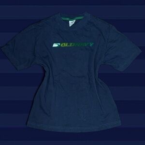 Old Navy navy blue tee with green logo